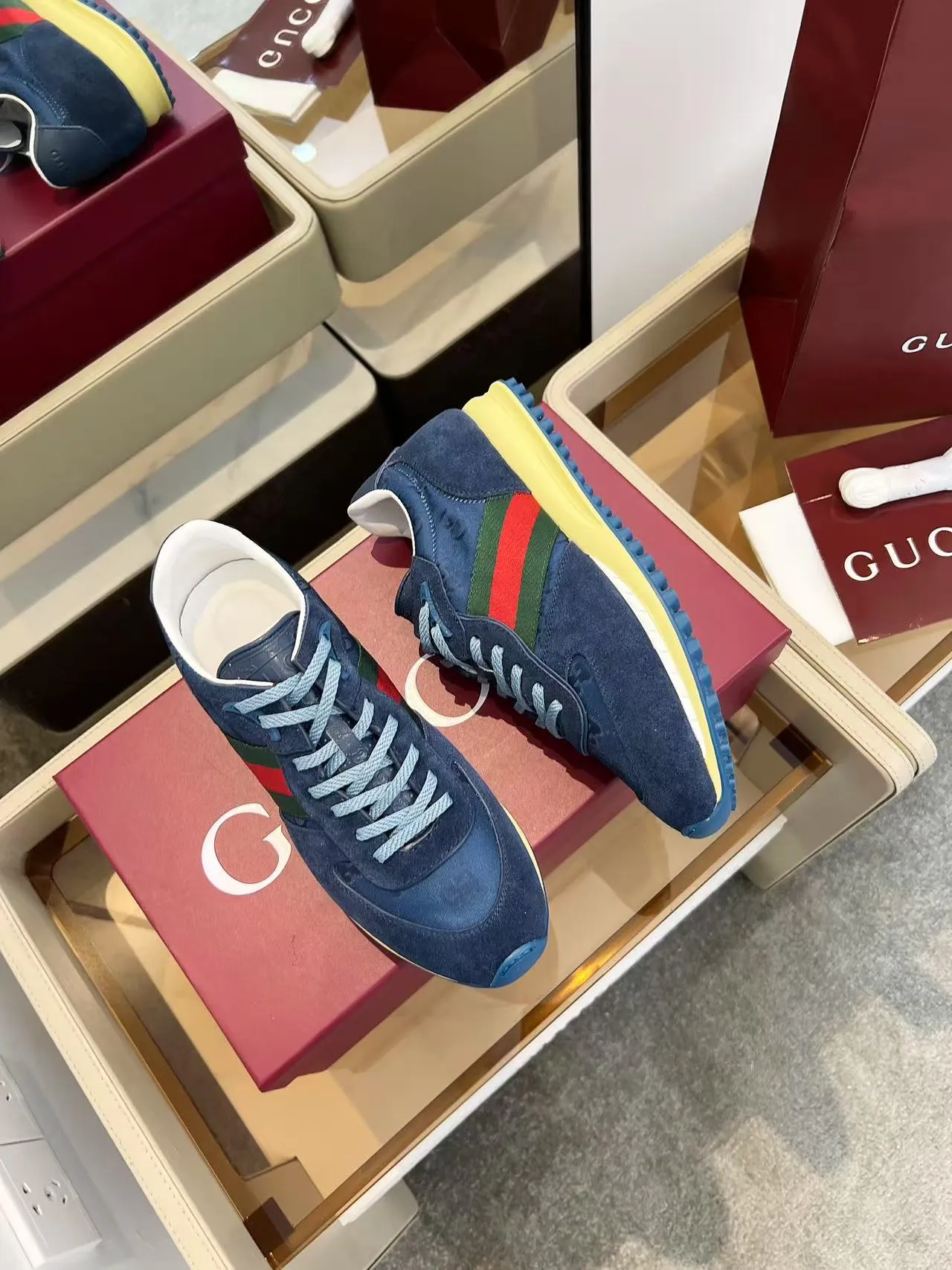 660💰GUCCI Men's New Forrest Gump Sports Shoes Light, comfortable and versatile, full of details, showing retro sports feelings Men's size 39-45